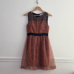 Black and Red Lace Anthropology Dress. NWT